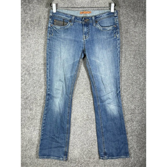 Vigoss Bootcut Jeans Womens Size 29 Stretch Blue Denim Light Distressing‎ - Picture 1 of 16